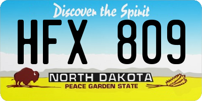 ND license plate HFX809