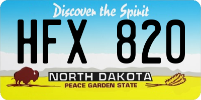 ND license plate HFX820