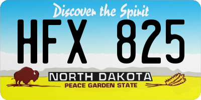 ND license plate HFX825