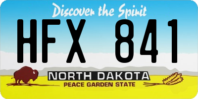 ND license plate HFX841