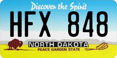 ND license plate HFX848