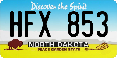 ND license plate HFX853