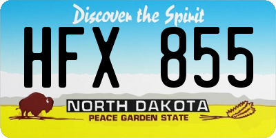 ND license plate HFX855