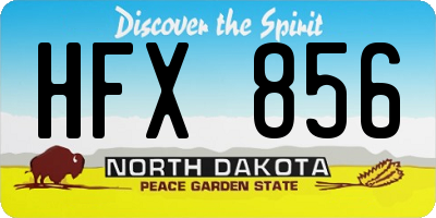 ND license plate HFX856