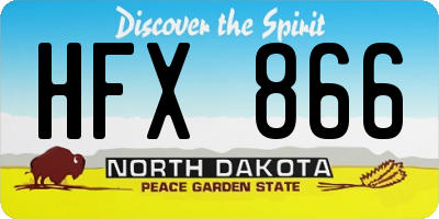 ND license plate HFX866