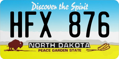 ND license plate HFX876