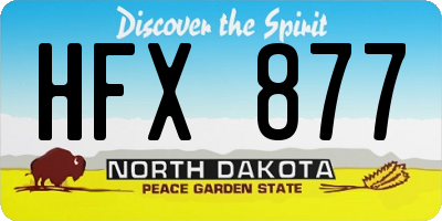 ND license plate HFX877