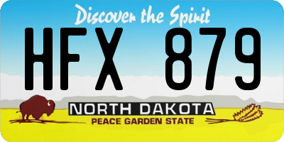 ND license plate HFX879
