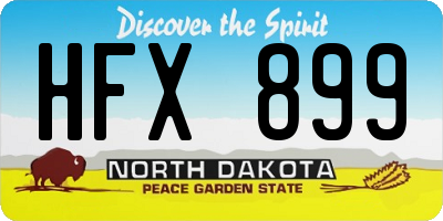 ND license plate HFX899