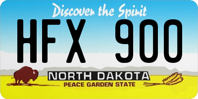 ND license plate HFX900