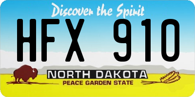 ND license plate HFX910
