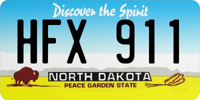 ND license plate HFX911