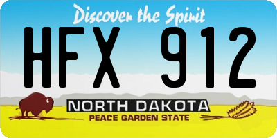 ND license plate HFX912