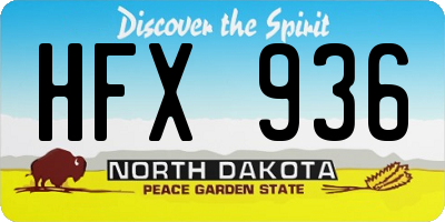 ND license plate HFX936