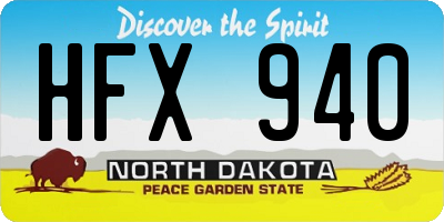 ND license plate HFX940