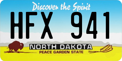 ND license plate HFX941
