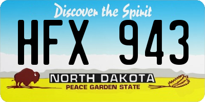 ND license plate HFX943