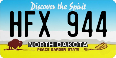 ND license plate HFX944