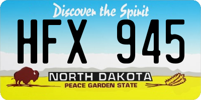 ND license plate HFX945