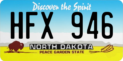 ND license plate HFX946