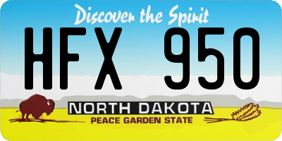 ND license plate HFX950