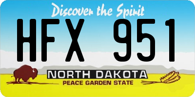 ND license plate HFX951