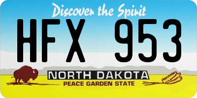 ND license plate HFX953
