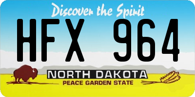 ND license plate HFX964