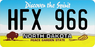 ND license plate HFX966