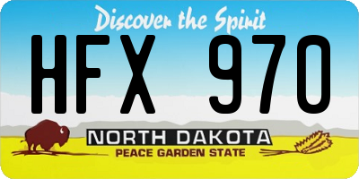 ND license plate HFX970