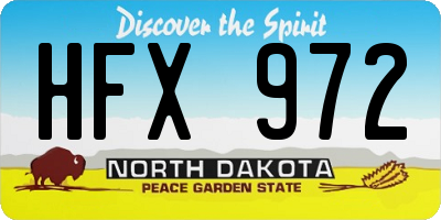 ND license plate HFX972