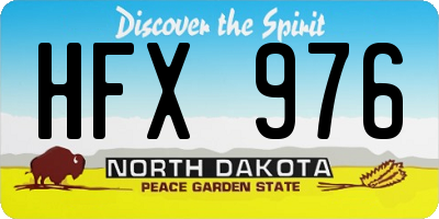 ND license plate HFX976