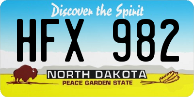 ND license plate HFX982