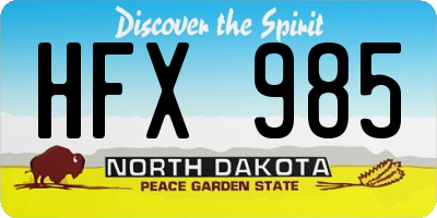 ND license plate HFX985