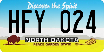 ND license plate HFY024