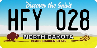 ND license plate HFY028