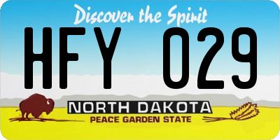 ND license plate HFY029