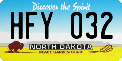 ND license plate HFY032
