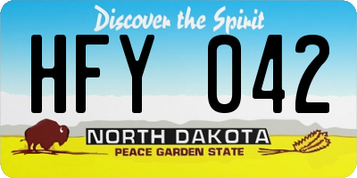 ND license plate HFY042