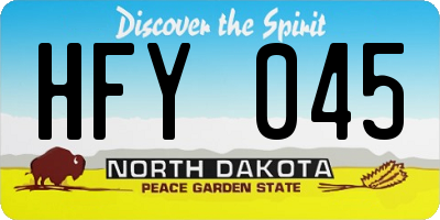 ND license plate HFY045
