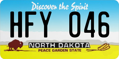 ND license plate HFY046