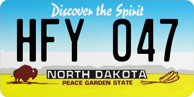 ND license plate HFY047