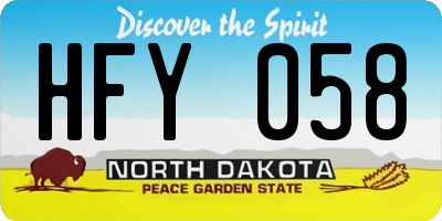 ND license plate HFY058