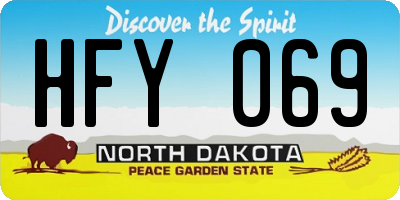 ND license plate HFY069