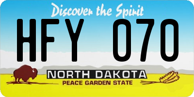 ND license plate HFY070