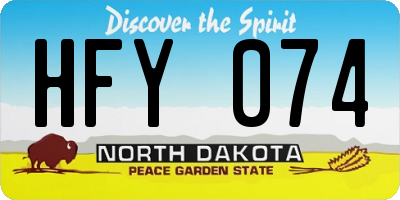 ND license plate HFY074