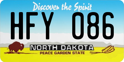 ND license plate HFY086