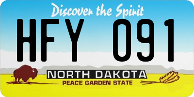ND license plate HFY091