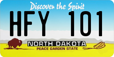 ND license plate HFY101