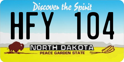 ND license plate HFY104